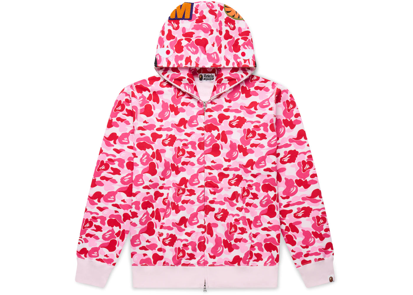 BAPE ABC Camo Shark Full Zip Hoodie Pink - vue secondaire A