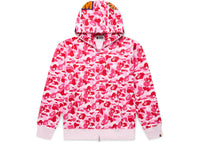 BAPE ABC Camo Shark Kapuzenpullover mit durchgehendem Reißverschluss, Pink