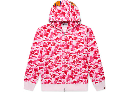 BAPE ABC Camo Shark Full Zip Hoodie Pink - apparel view 2