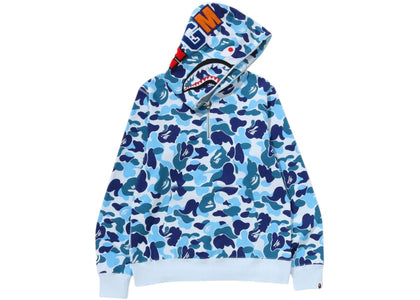 BAPE ABC Camo Shark Half Zip Pullover Hoodie Blue - authentic BAPE apparel