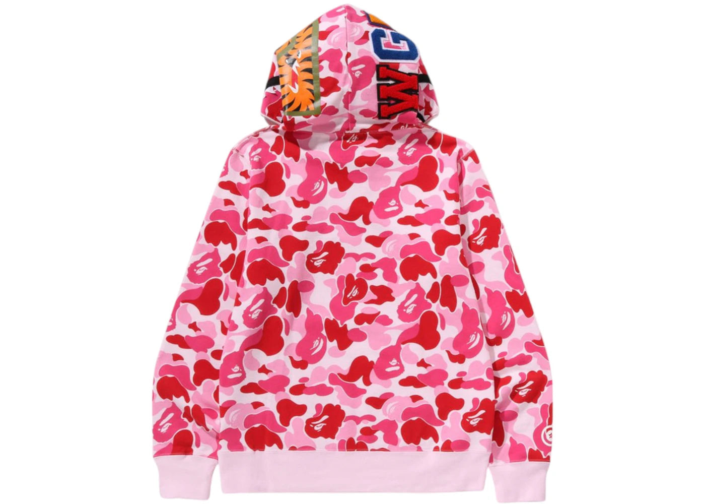 BAPE ABC Camo Shark Half Zip Pullover Hoodie Pink - vue secondaire A