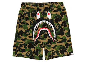 BAPE ABC Camo Shark Sweat Shorts Green - vue secondaire A