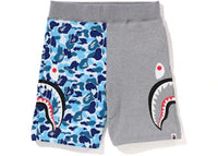 BAPE ABC Camo Side Shark Sweat Shorts Blue/Grey