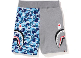 BAPE ABC Camo Side Shark Sweat Shorts Blue/Grey