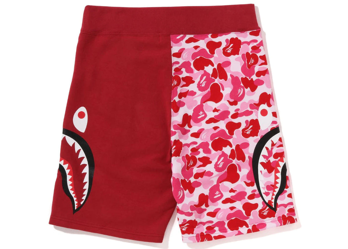 BAPE ABC Camo Side Shark Sweat Shorts Pink/Red - vue secondaire B