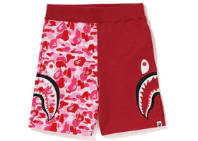 BAPE ABC Camo Side Shark Sweat Shorts Pink/Red - vue secondaire A