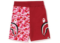 BAPE ABC Camo Side Shark Sweat Shorts Pink/Red