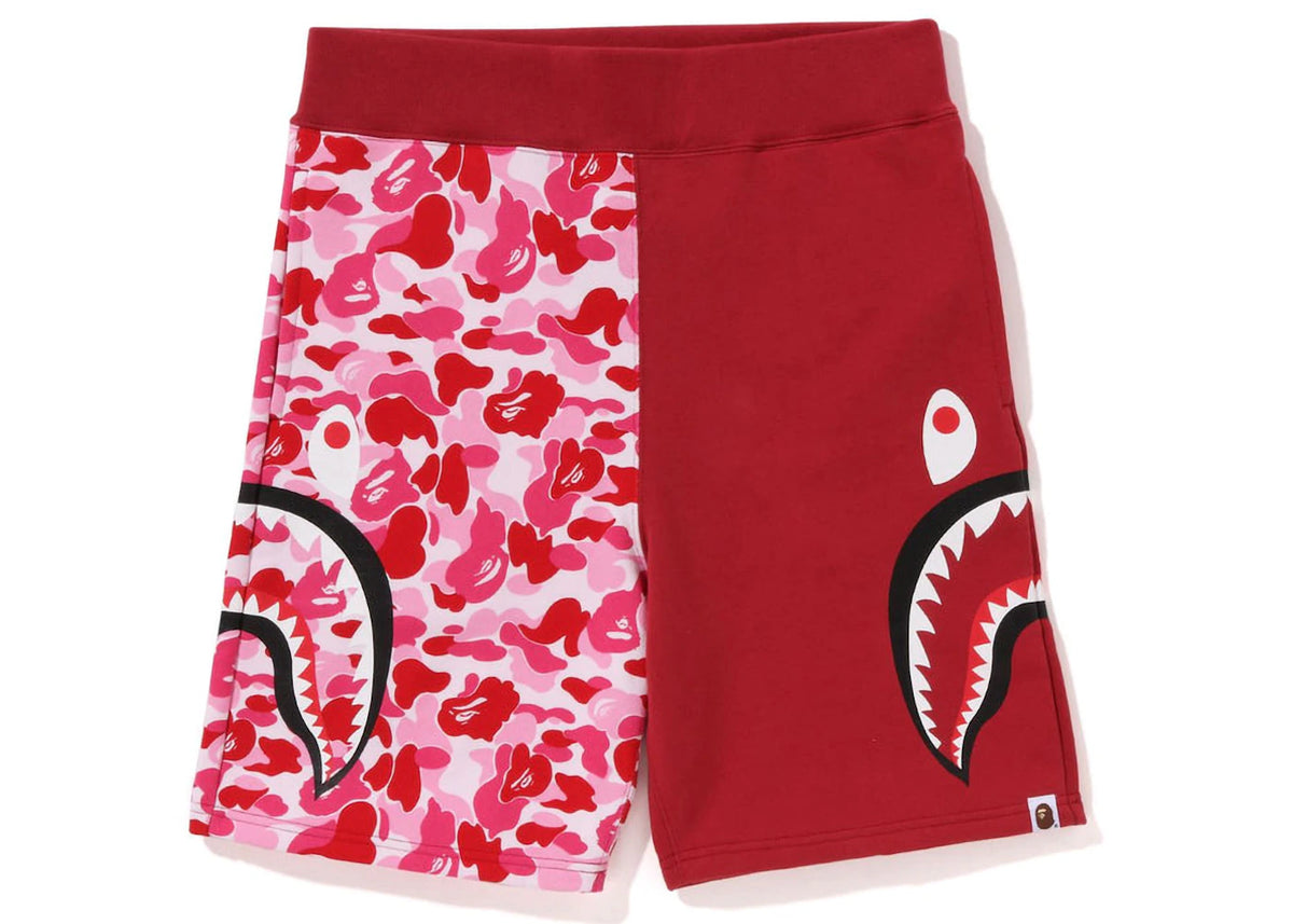 BAPE ABC Camo Side Shark Sweat Shorts Pink/Red - vue secondaire A