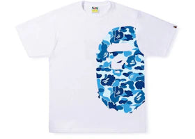 BAPE ABC Camo Side Big Ape Head Tee White/Blue - vue 360