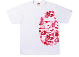 BAPE ABC Camo Side Big Ape Head Tee White/Pink - vue 360