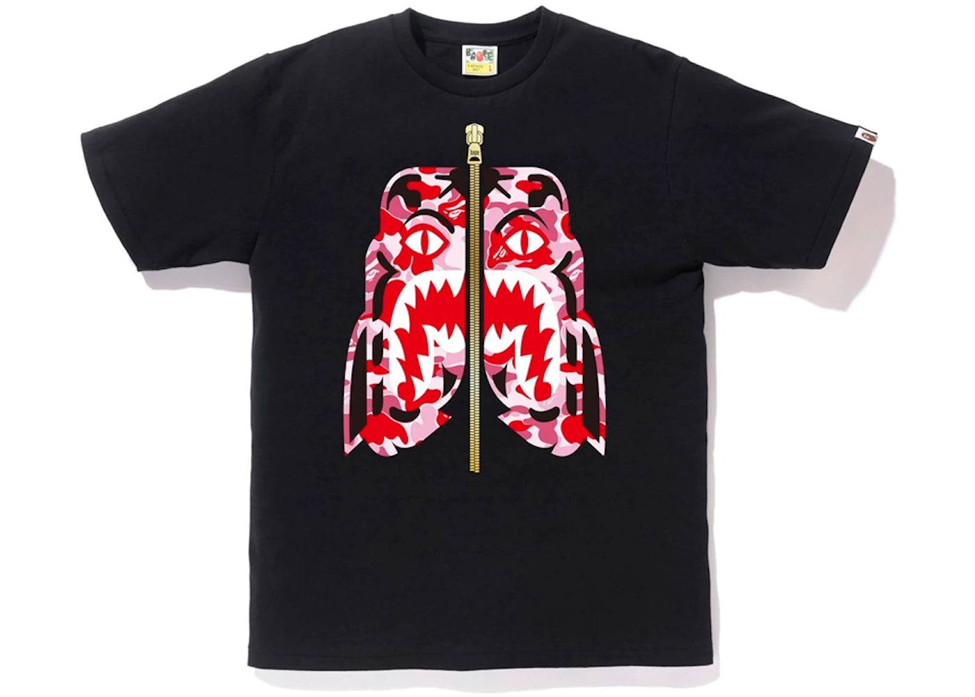 BAPE ABC Camo Tiger Tee Black/Pink - vue secondaire A