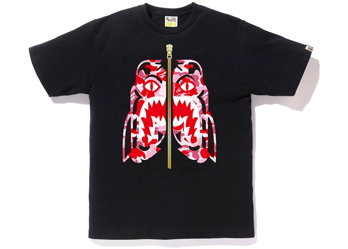 BAPE ABC Camo Tiger Tee Black/Pink - vue 360