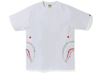 BAPE ABC Dot Reflective Side Shark Tee White