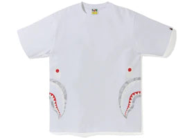 BAPE ABC Dot Reflective Side Shark Tee White