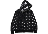 BAPE ABC Dot Shark Full Zip Hoodie Black