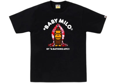 BAPE ABC Red Camo Baby Milo Hoodie Tee Black