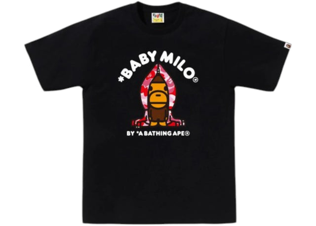 BAPE ABC Red Camo Baby Milo Hoodie Tee Black