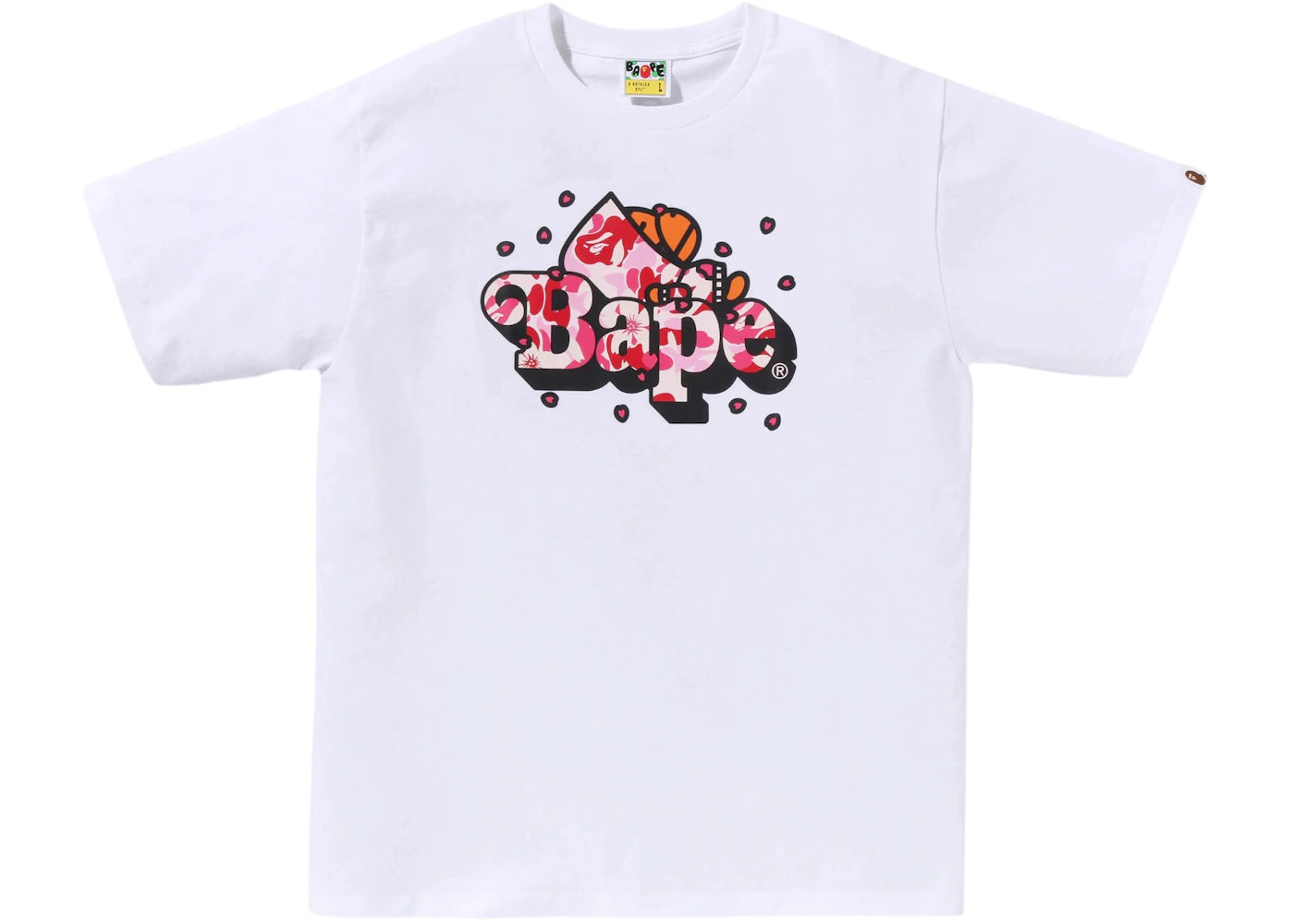 BAPE ABC Sakura Camo Milo On Bape Tee (SS26) White - vue 360