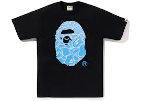 BAPE ABC Sea Surface Camo Ape Head Tee Black - authentic BAPE product