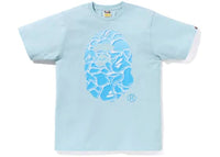 BAPE ABC Sea Surface Camo Ape Head Tee Sax