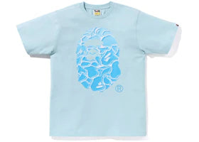 BAPE ABC Sea Surface Camo Ape Head Tee Sax