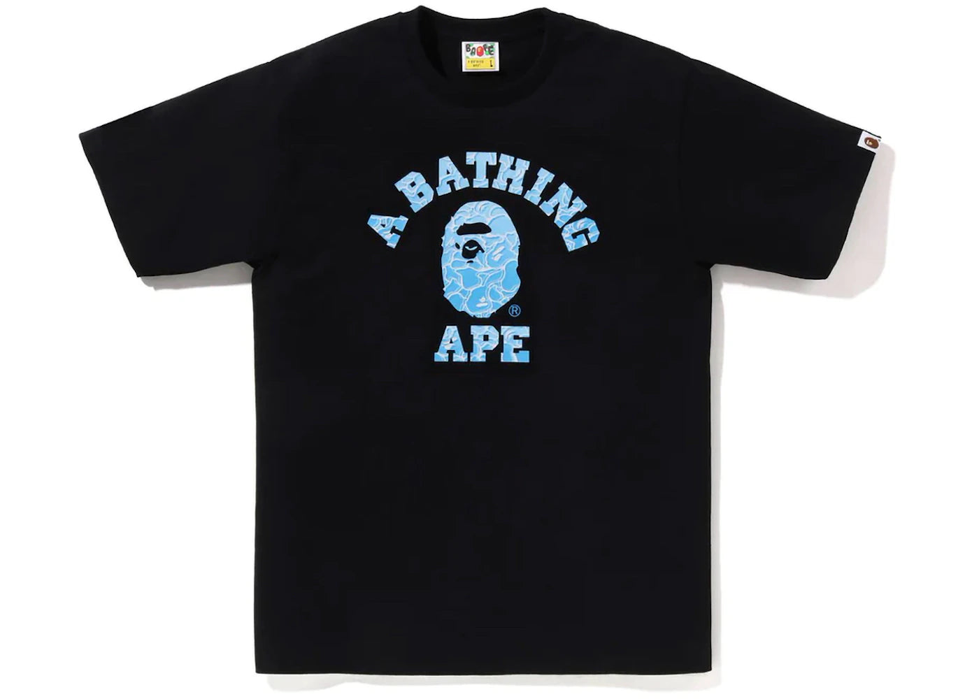 BAPE ABC Sea Surface Camo College Tee Black - vue 360