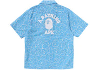 BAPE ABC Sea Surface Camo Open Collar S/S Shirt Blue