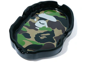 BAPE Abc Camo Ape Head Ashtray Black/Green - vue 360
