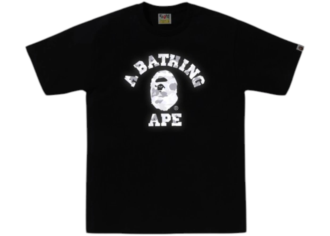 BAPE Abc Camo Reflective on College T-shirt Black - vue secondaire A