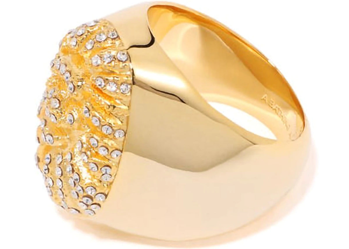 BAPE Ape Head Crystal Stone Ring (FW22) Gold - vue secondaire B