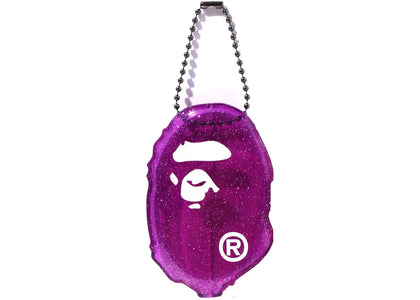 BAPE Ape Head Lame Coin Case Purple - authentic BAPE product