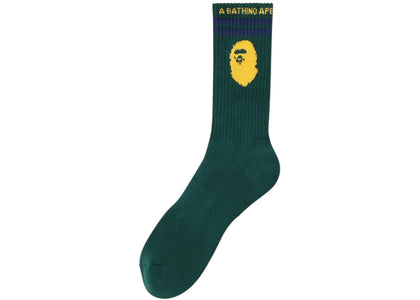 BAPE Ape Head Line Socks (SS25) Green - authentic BAPE product