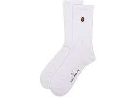 BAPE Ape Head One Point 1I80184002 Socks White - vue 360
