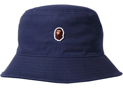 BAPE Ape Head One Point Bucket Hat Navy