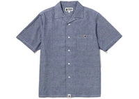 BAPE Ape Head One Point Open Collar Shirt Light Indigo