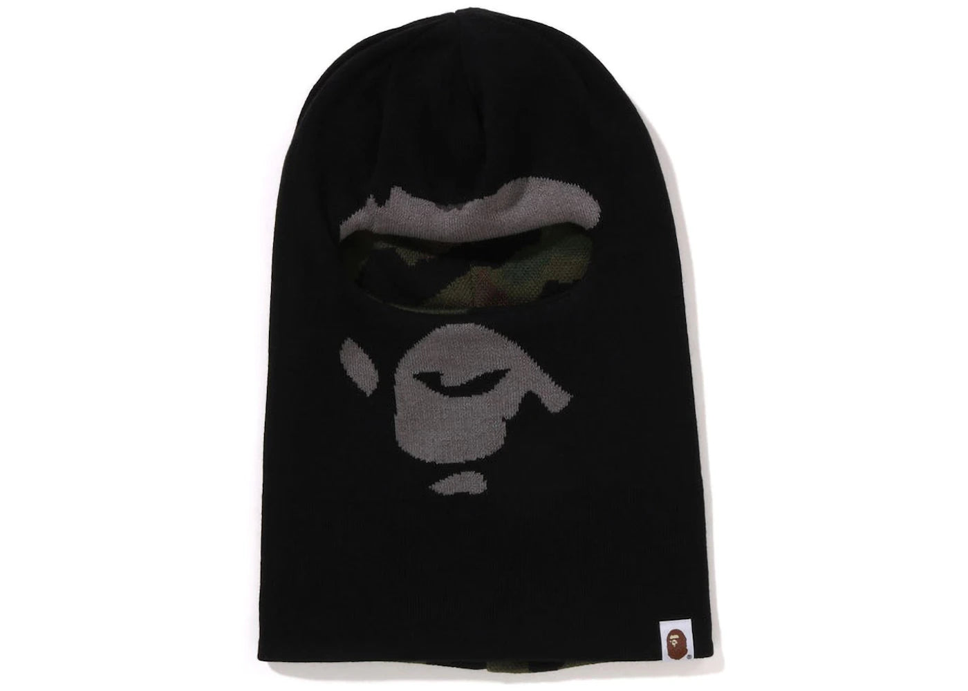 BAPE Ape Head Reversible Knit Balaclava Black - vue secondaire A