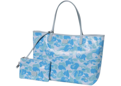 BAPE BABY LISA ABC CAMO Camouflage Pattern Tote Bag Blue