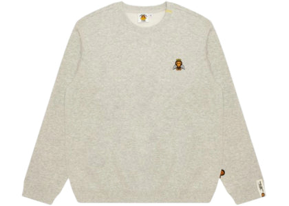 BAPE Baby Milo Angel Logo Crewneck Sweatshirt Wall White - apparel view 2