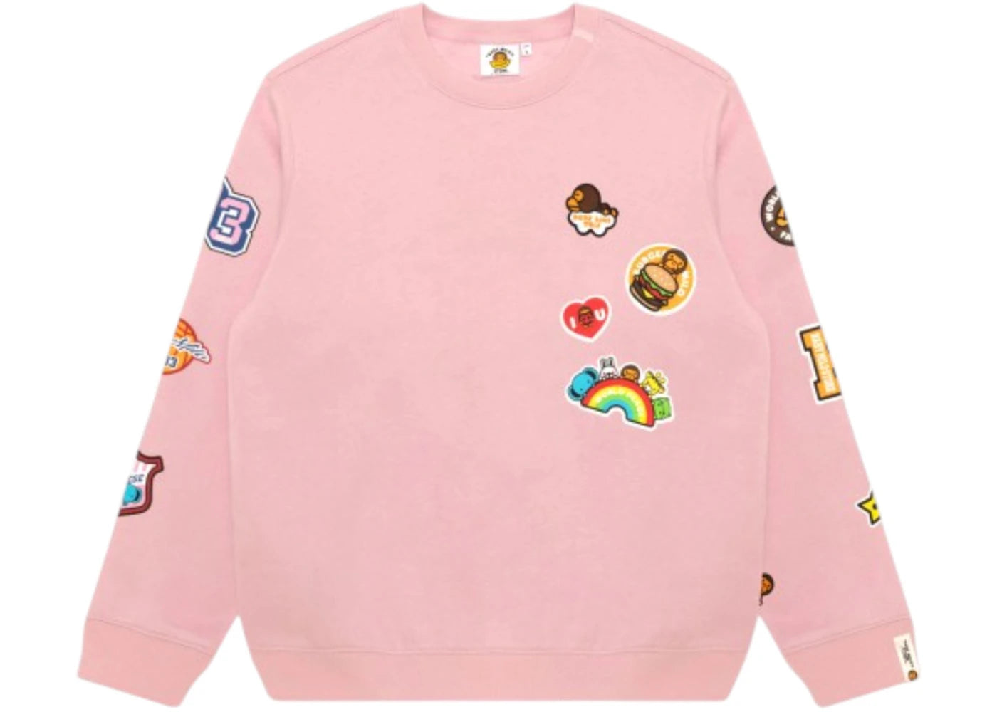 BAPE Baby Milo Crewneck Sweatshirt Pink - vue secondaire A