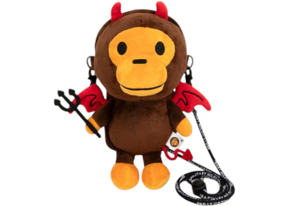 BAPE Baby Milo Devil Plush Mobile Bag (FW25) Brown - authentic BAPE product