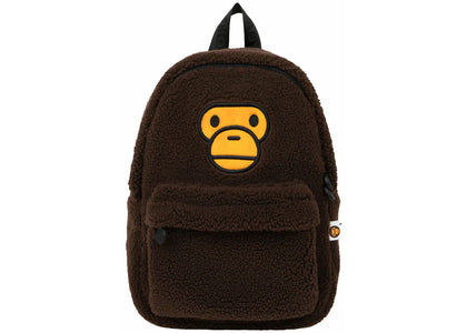 BAPE Baby Milo Fur Mini Backpack Brown - authentic BAPE product