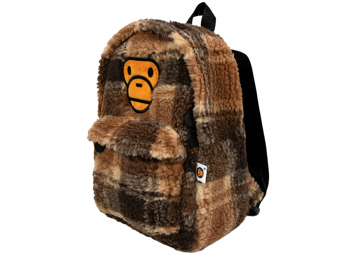 BAPE Baby Milo Mini Fur Check Backpack Multicolor - vue secondaire B