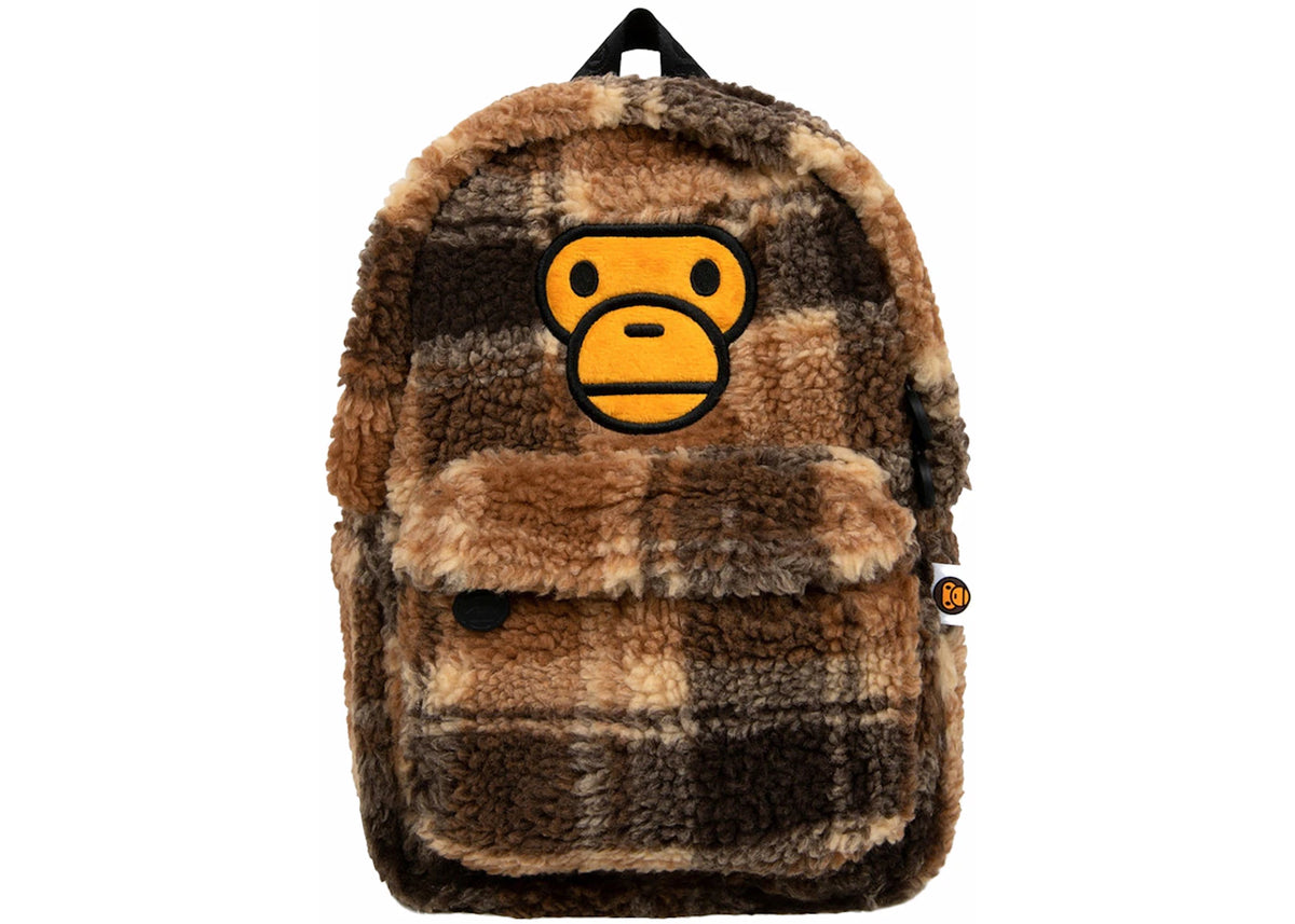 BAPE Baby Milo Mini Fur Check Backpack Multicolor - vue secondaire A