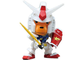 BAPE Baby Milo RX-78-2 Gundam Toy White - vue 360