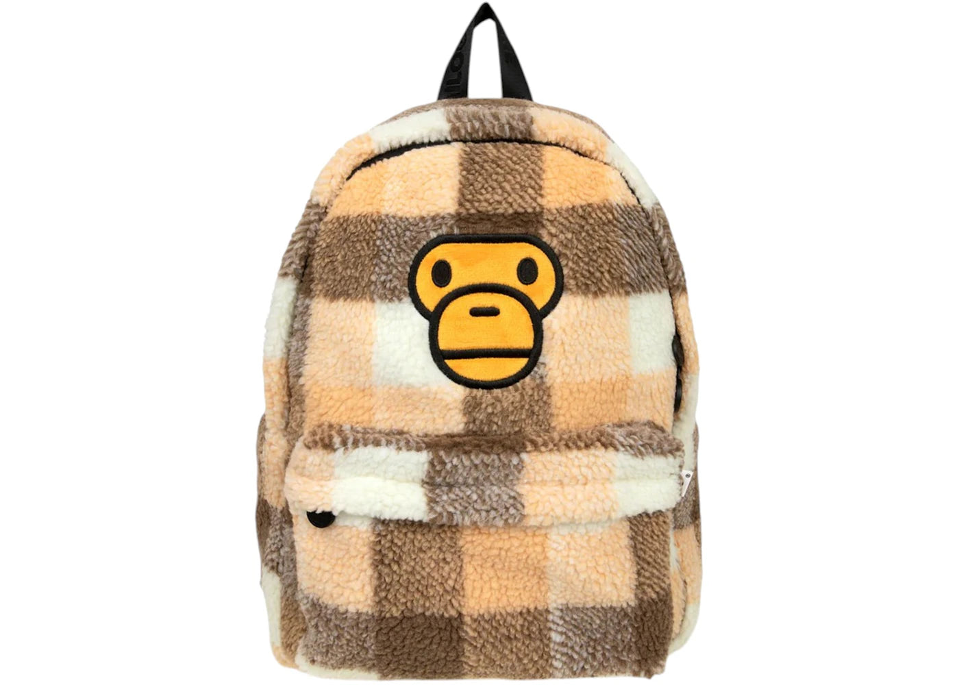 BAPE Baby Milo Sherpa Fur Medium Backpack Cracker Khaki - vue 360