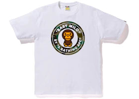 BAPE Bape 1St Camo Milo Busy Works Tee White/Green - vue 360
