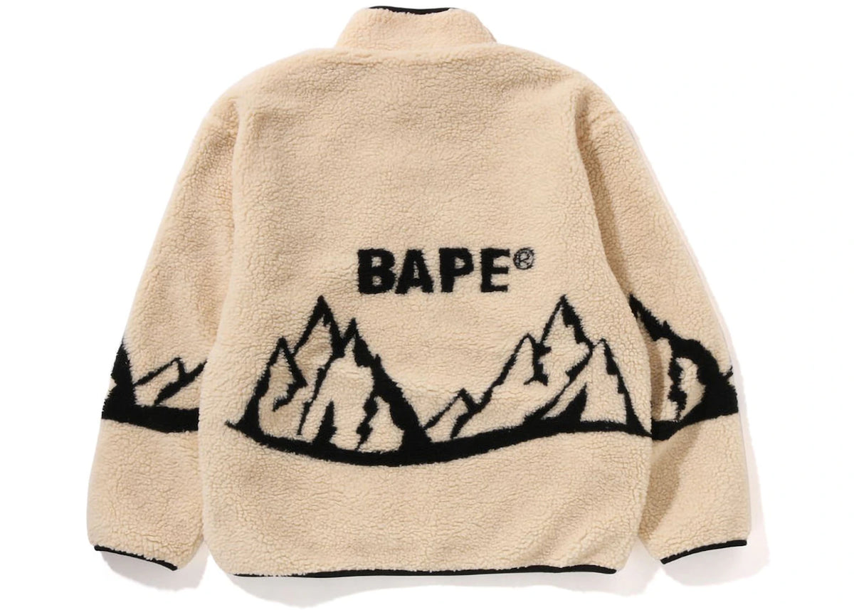 BAPE Bape Mountain Relaxed Fit Boa Jacket Beige - vue secondaire B