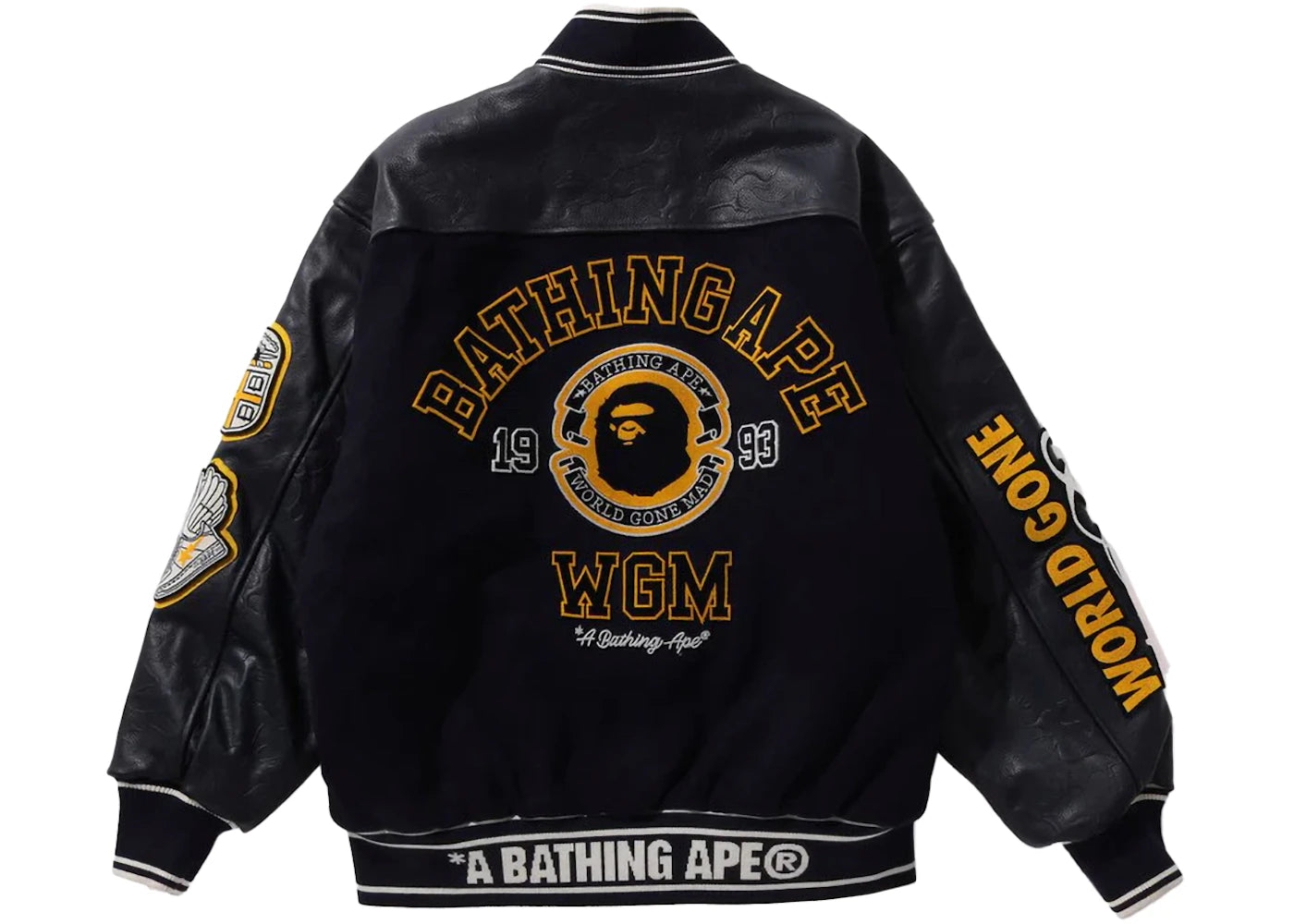 BAPE Bape Patch Varsity Jacket Navy - vue secondaire B