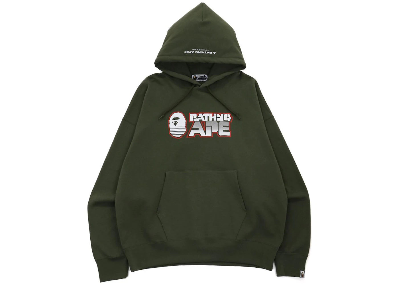 BAPE Bathing Ape Loose Fit Pullover Hoodie Olivedrab - vue secondaire A