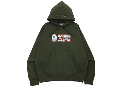 BAPE Bathing Ape Loose Fit Pullover Hoodie Olivedrab - apparel view 2